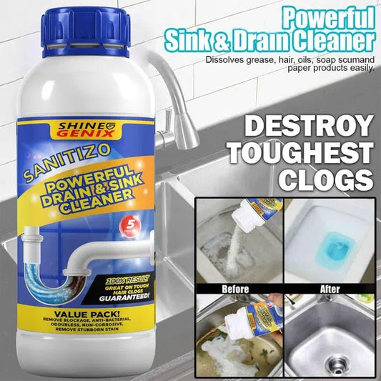 (Pack of 4) Sanitizo Powerful Drain & Sink Cleaner Powder 250gm – Drain Blockage Remover