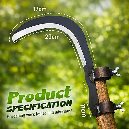 Heavy Duty Grass Sickle Cutter Head - Pruning Saw with Curved Blade for Garden & Farm Use