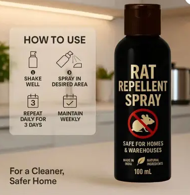 Pack of 2- Rat Repellent Spray – Natural Rodent Repellent for Home, Car & Warehouse