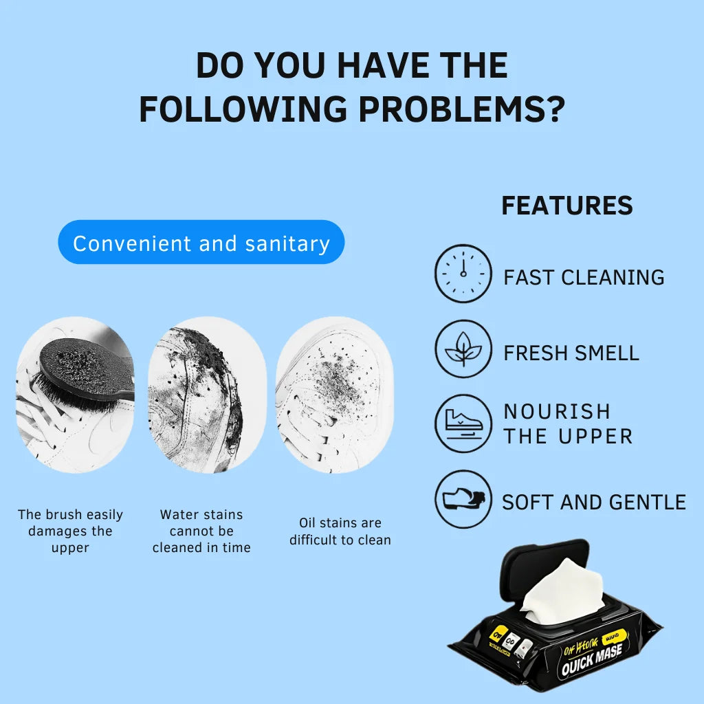 Natural Instant Sneaker & Shoe Cleaner Wipes (50% OFF)