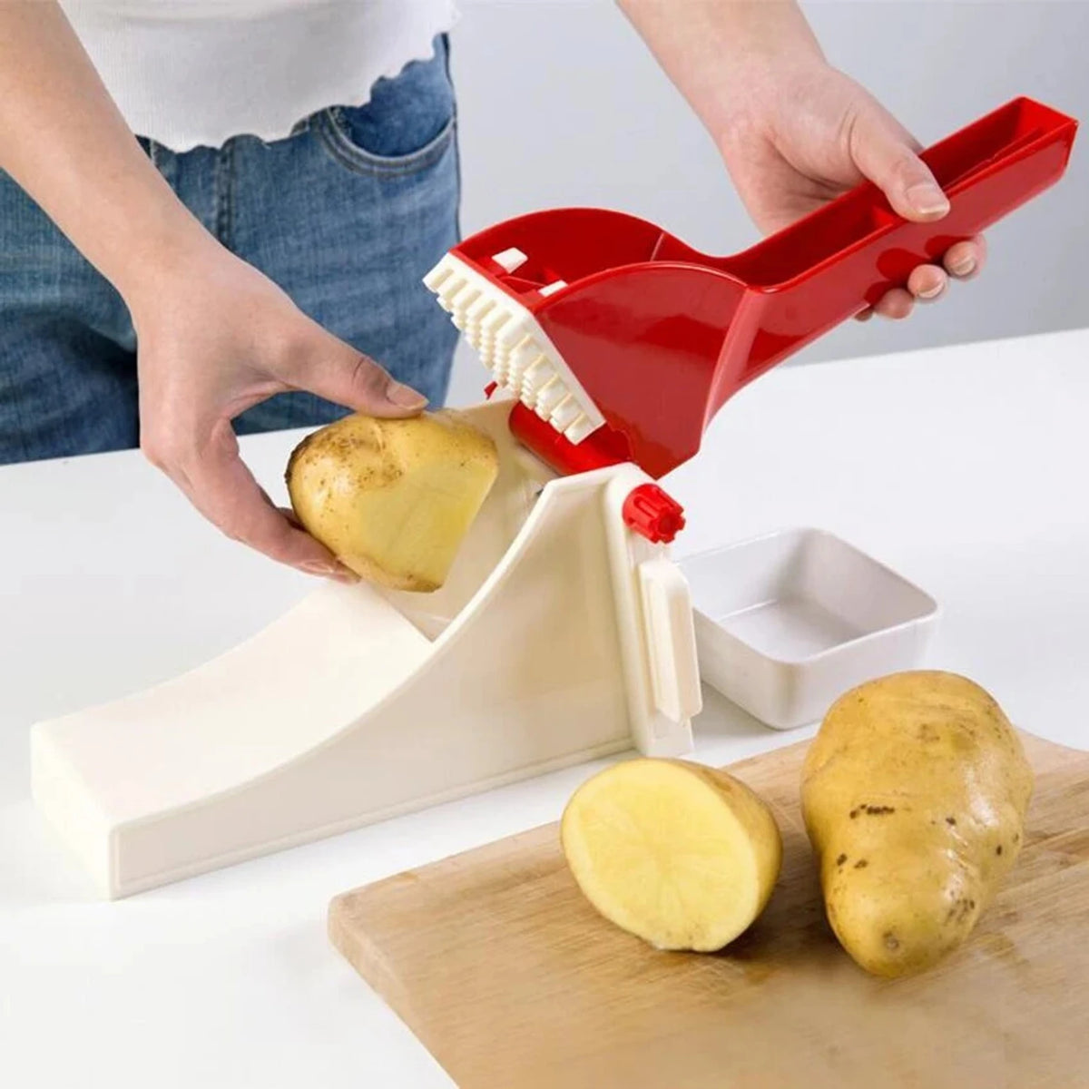 French Fries Cutter – Heavy Duty Vegetable Slicer for Carrots, Cucumber, Potatoes