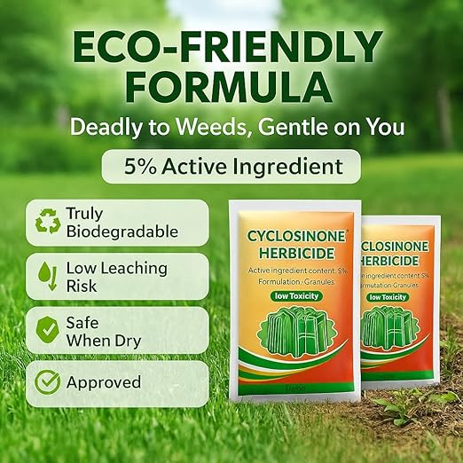(Pack of 2) Cyclosinone Herbicide Weed Killer – High-Power Granules & Growth Supplement
