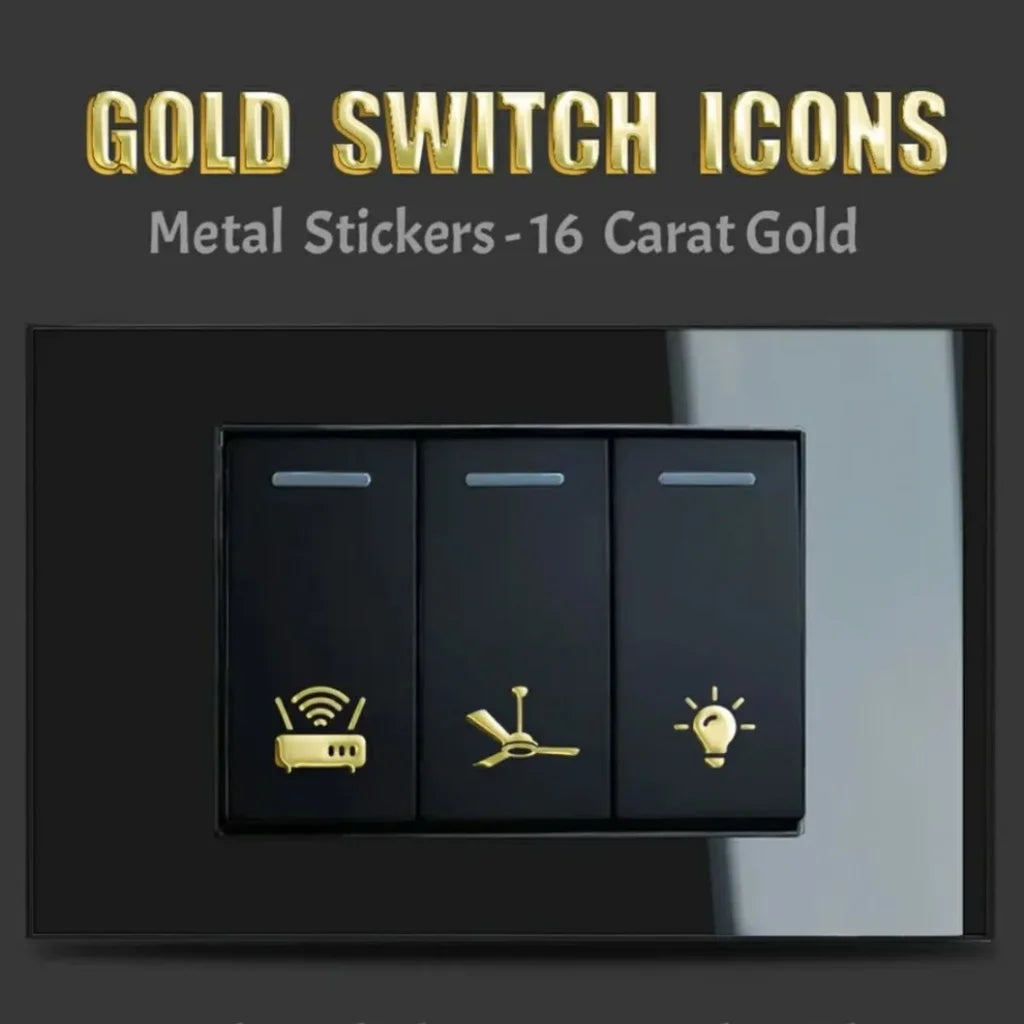 Gold Switch Stickers – Premium 3D Vinyl Decals