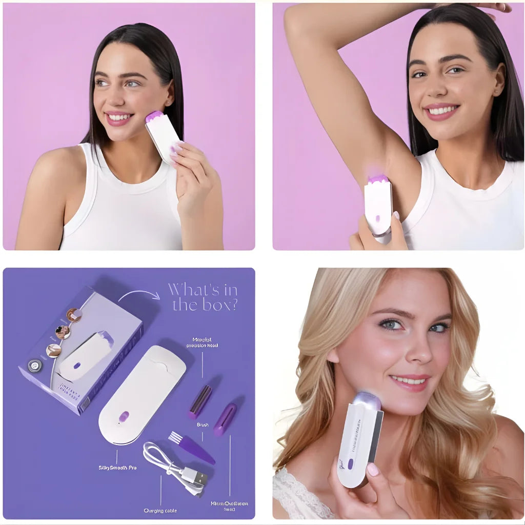 Rechargeable Painless Facial & Body Hair Remover Trimmer for Men & Women