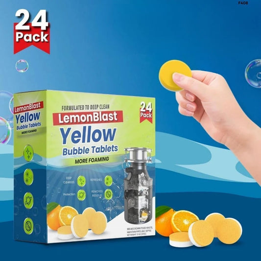 (24pc) LemonBlast Yellow Bubble Tablets – Deep Cleaning Foaming Tablets