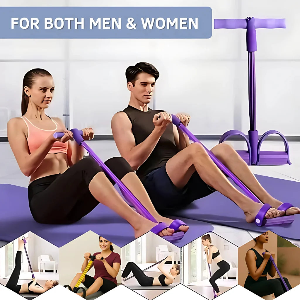 4-Tube Yoga Pedal Puller Resistance Band Fitness Equipment