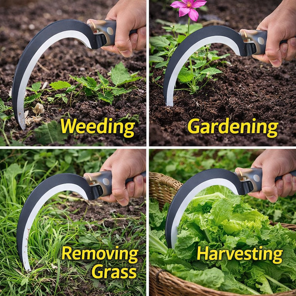 Heavy Duty Grass Sickle Cutter Head - Pruning Saw with Curved Blade for Garden & Farm Use