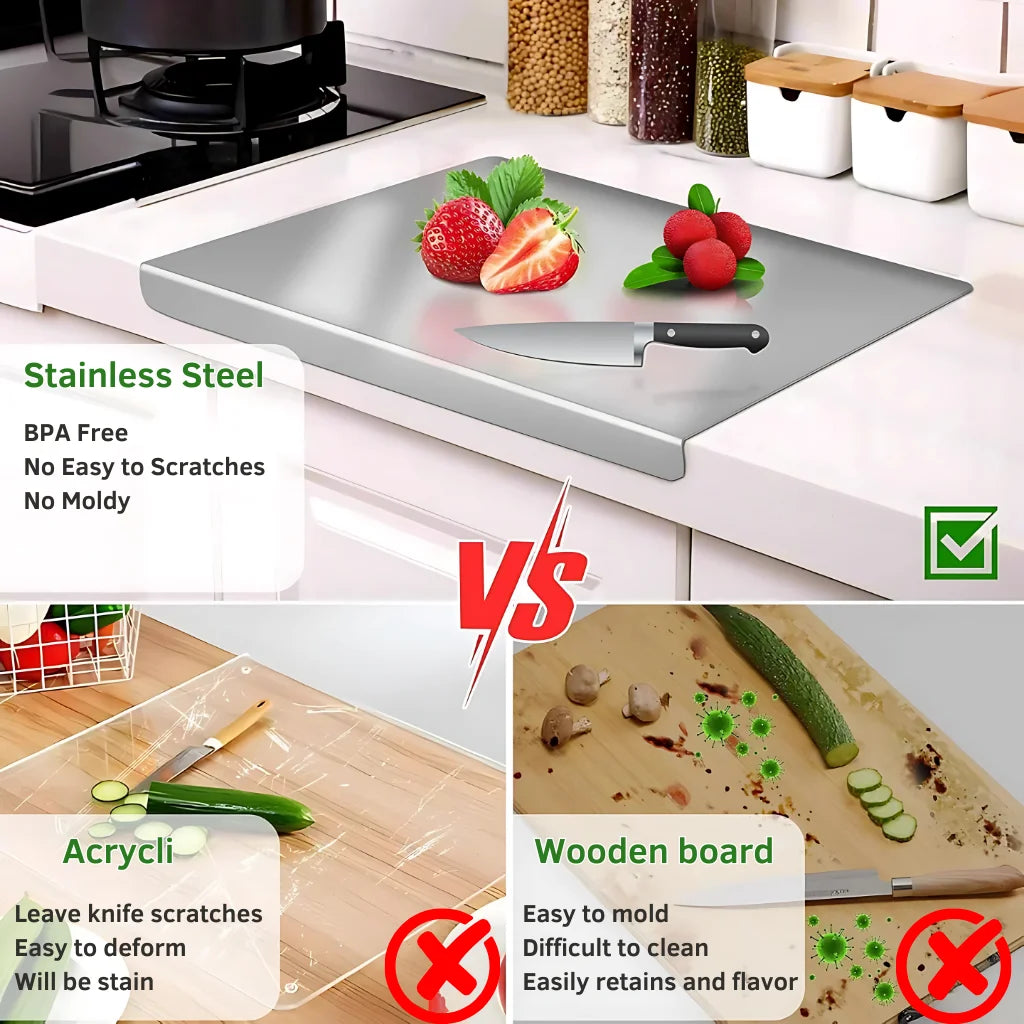 Premium Stainless Steel Anti-Skid Kitchen Chopping Board (50% OFF)