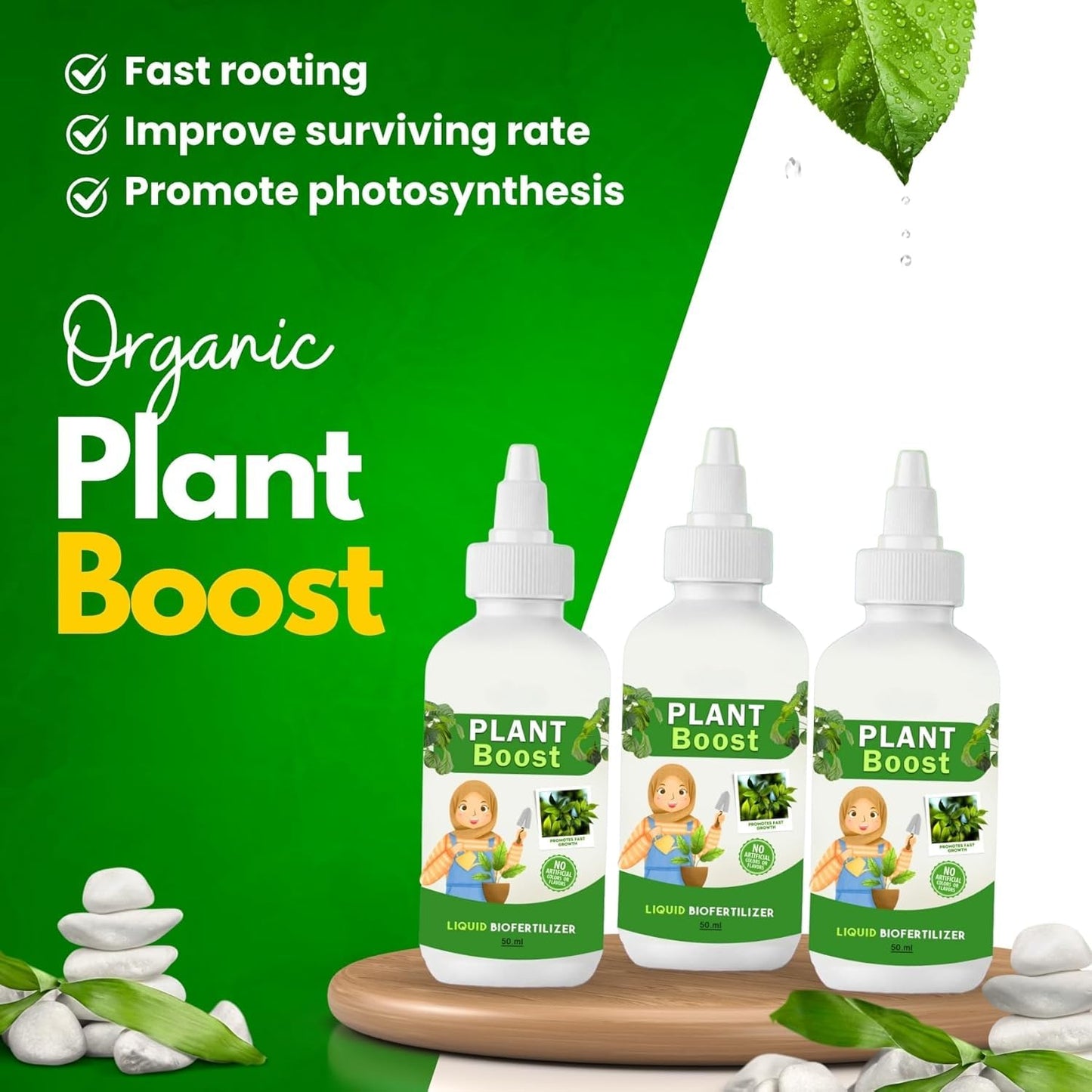 (Pack of 2) Plant Boost Liquid Biofertilizer - Organic Plant Growth Enhancer
